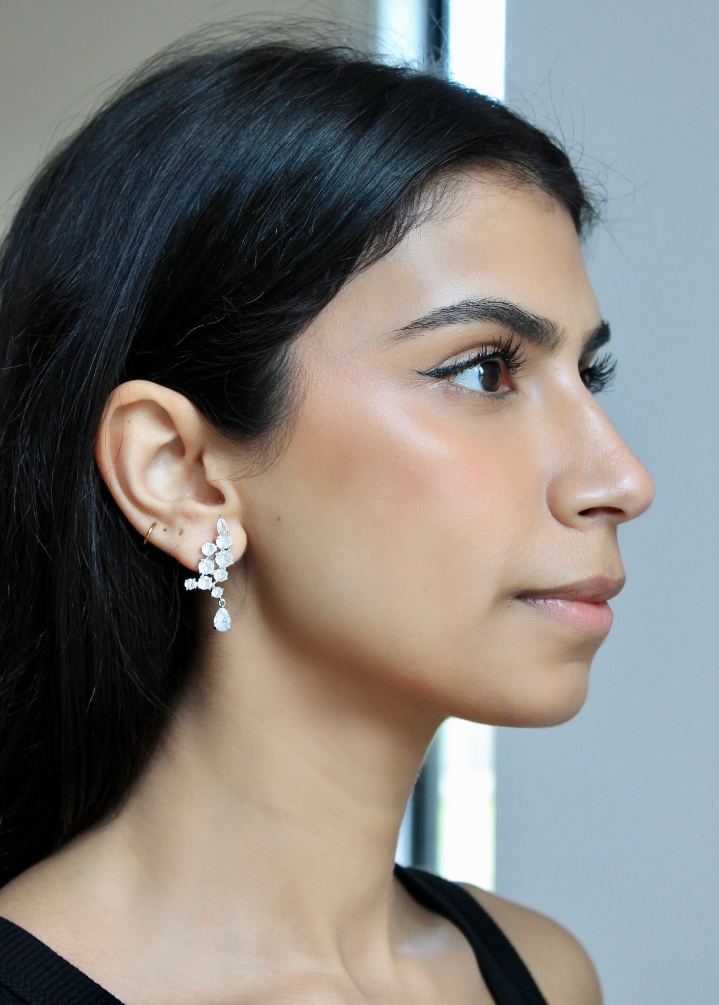 Diamondesque Solitaires Drop Earrings