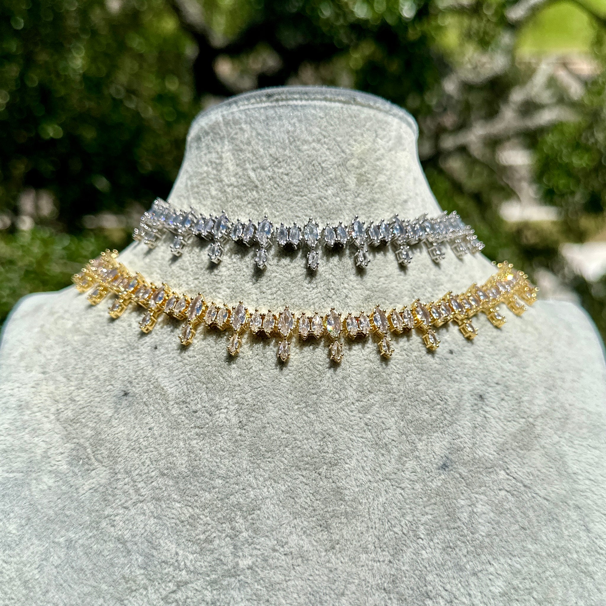 Marquis Stacked Choker Necklace