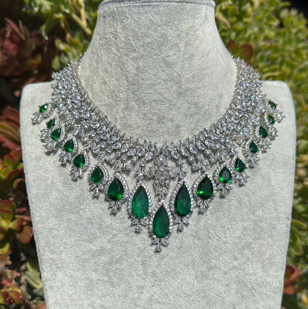 Emerald Pear Drops Necklace