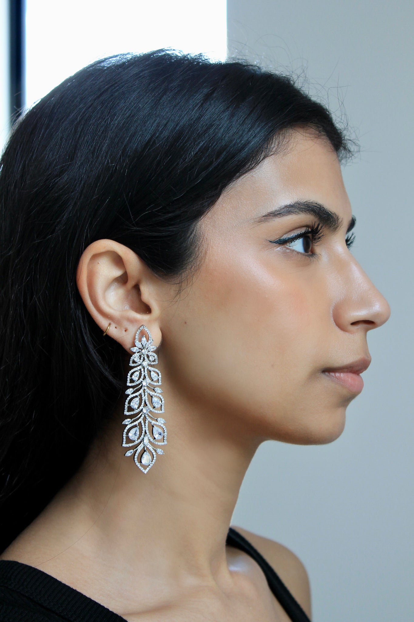 Diamondesque Leafy Earrings