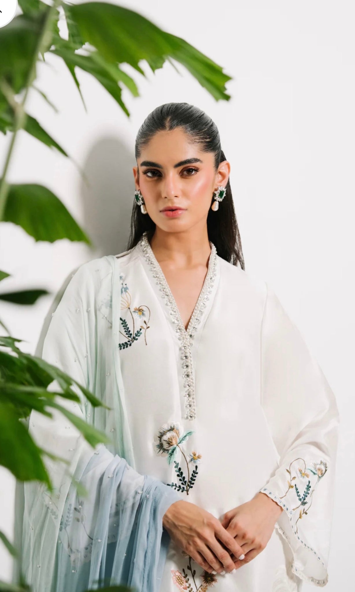 White Floral Silk Formal