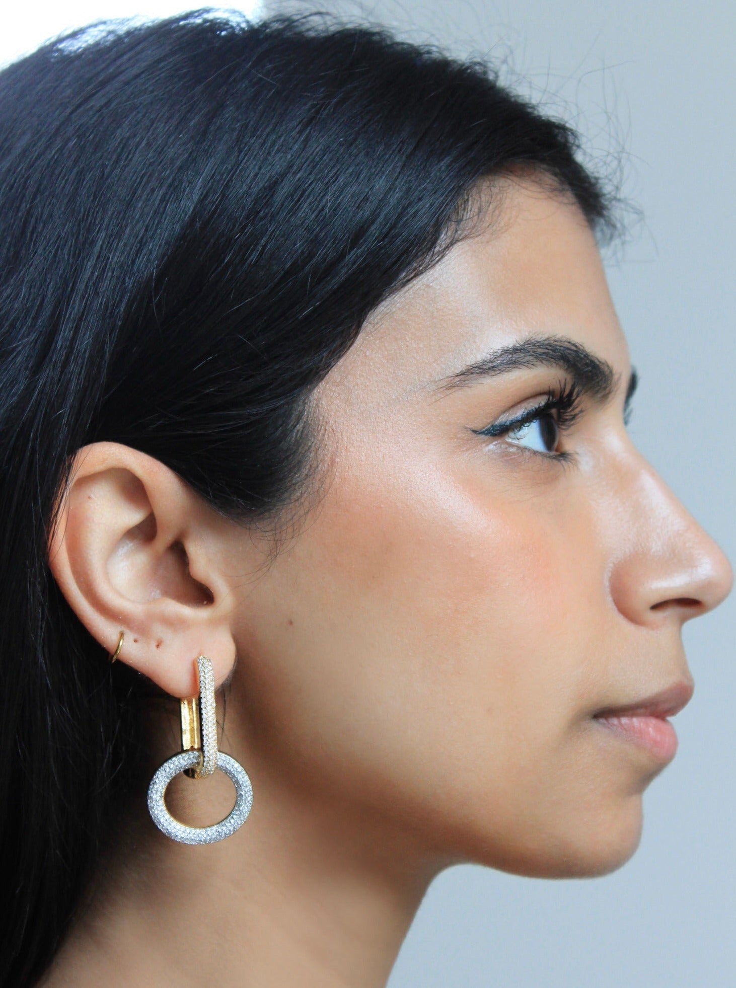 Multi Loop Diamondesque Drop Earrings