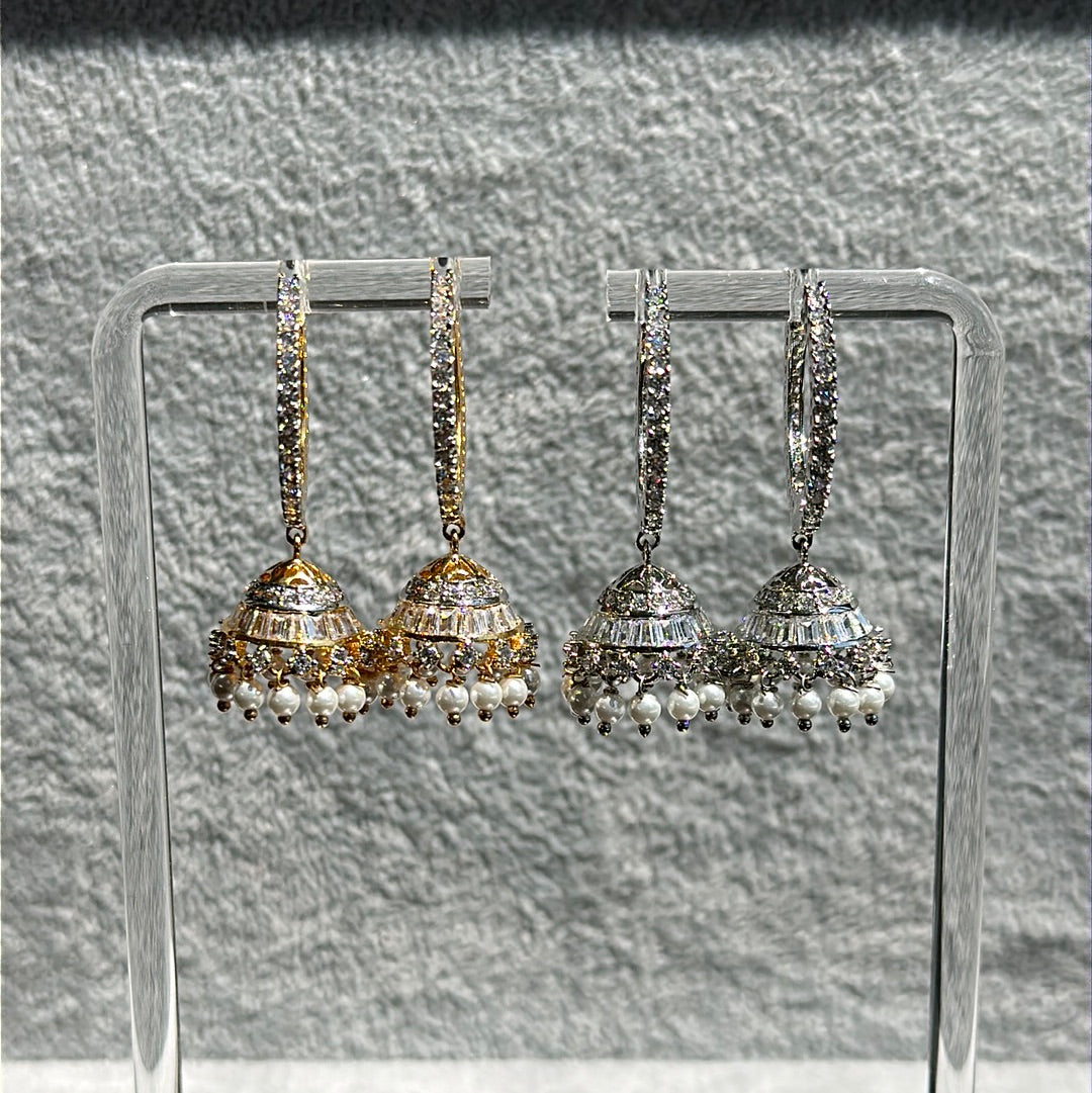 Diamondesque Hoop Jhumka Earrings