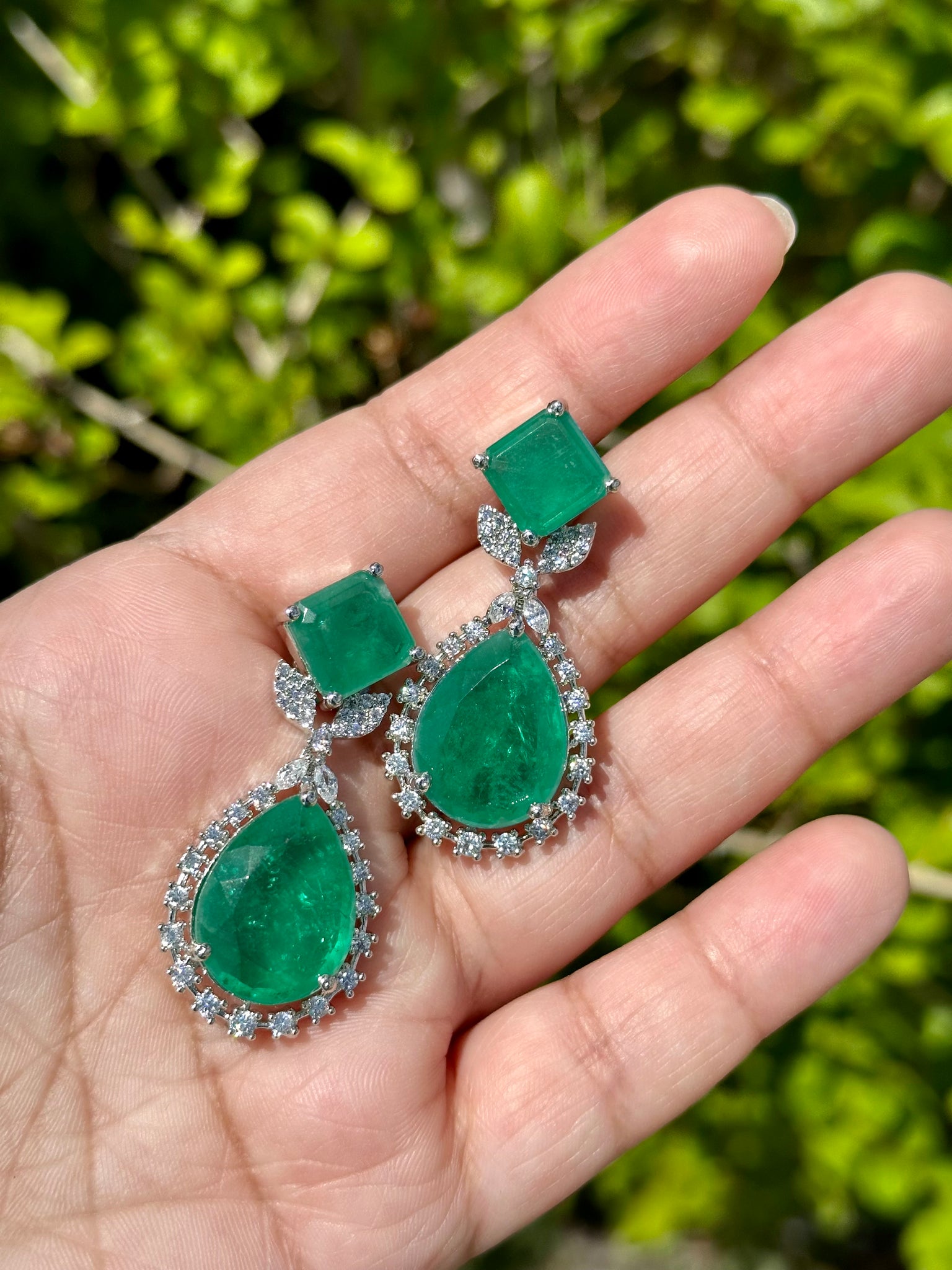 Emerald Petite Crushed Diamondesque Earrings