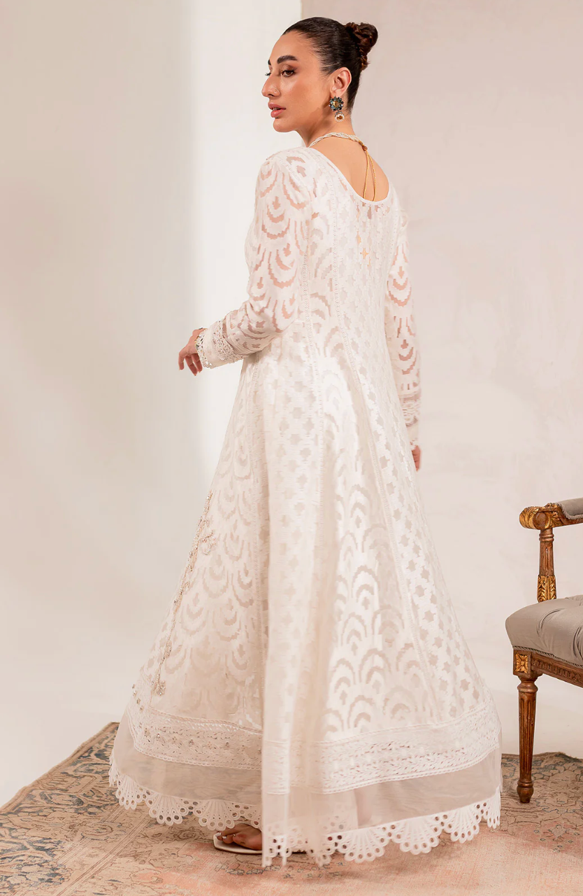 White anarkali wedding dress best sale