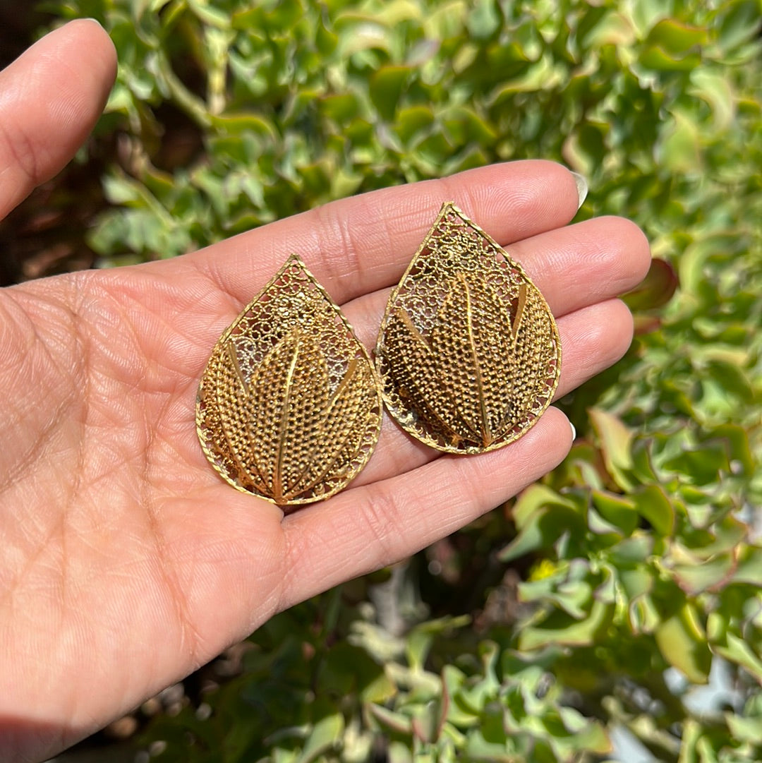 Gold Woven Basket Earrings