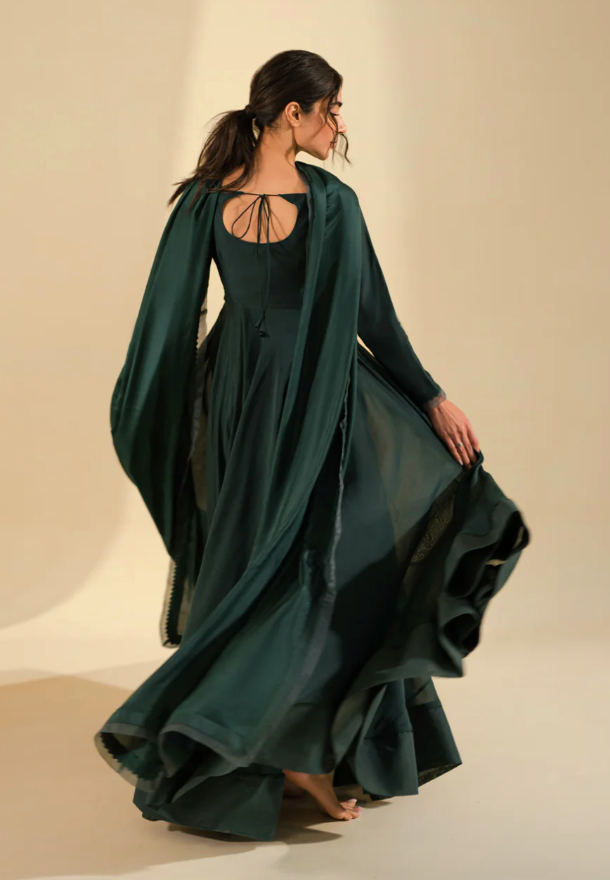 Emerald Green Anarkali Formal