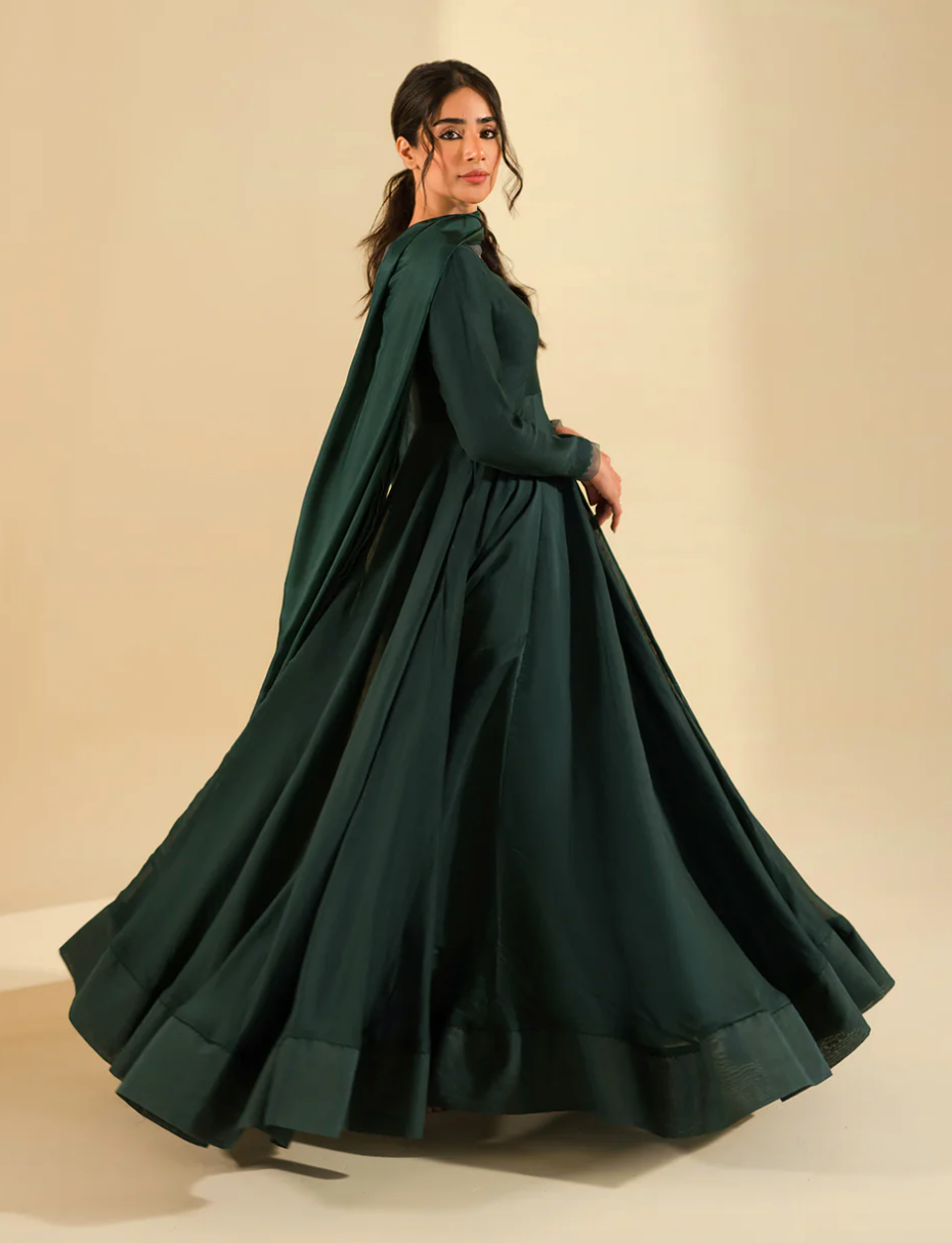 Emerald Green Anarkali Formal Emerald Green Anarkali Formal