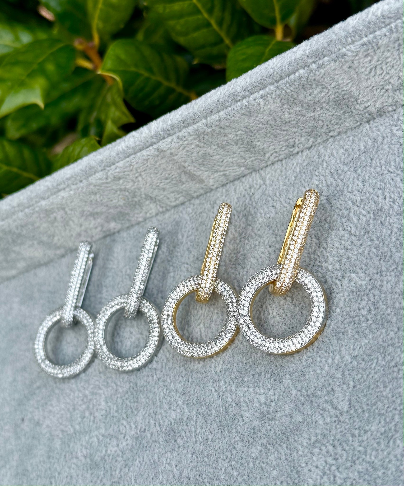 Multi Loop Diamondesque Drop Earrings