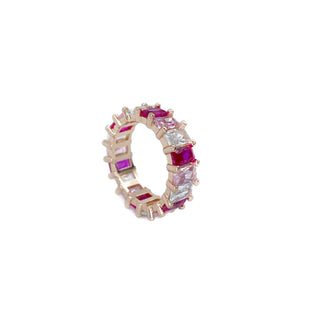Shades of Pink Eternity Band Ring full view