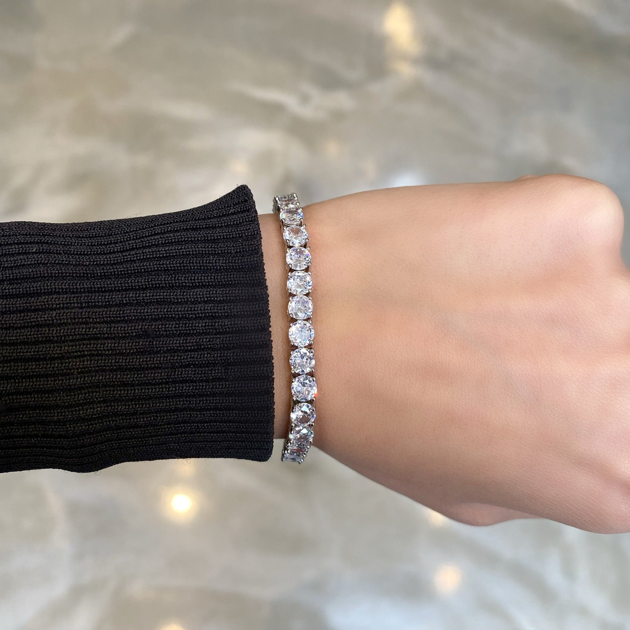 Diamond Men's Platinum Plated Bracelet Platinum Plated