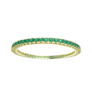 Emerald solitaire bangles full view