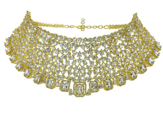 Gold Princess Teardrop Cluster Necklace close up