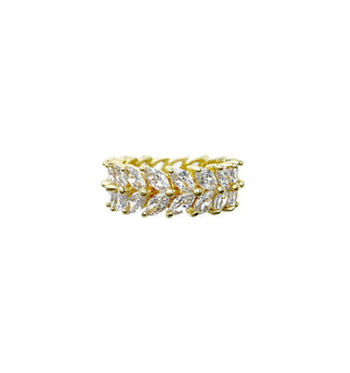 Leafy Eternity Ring gold full view