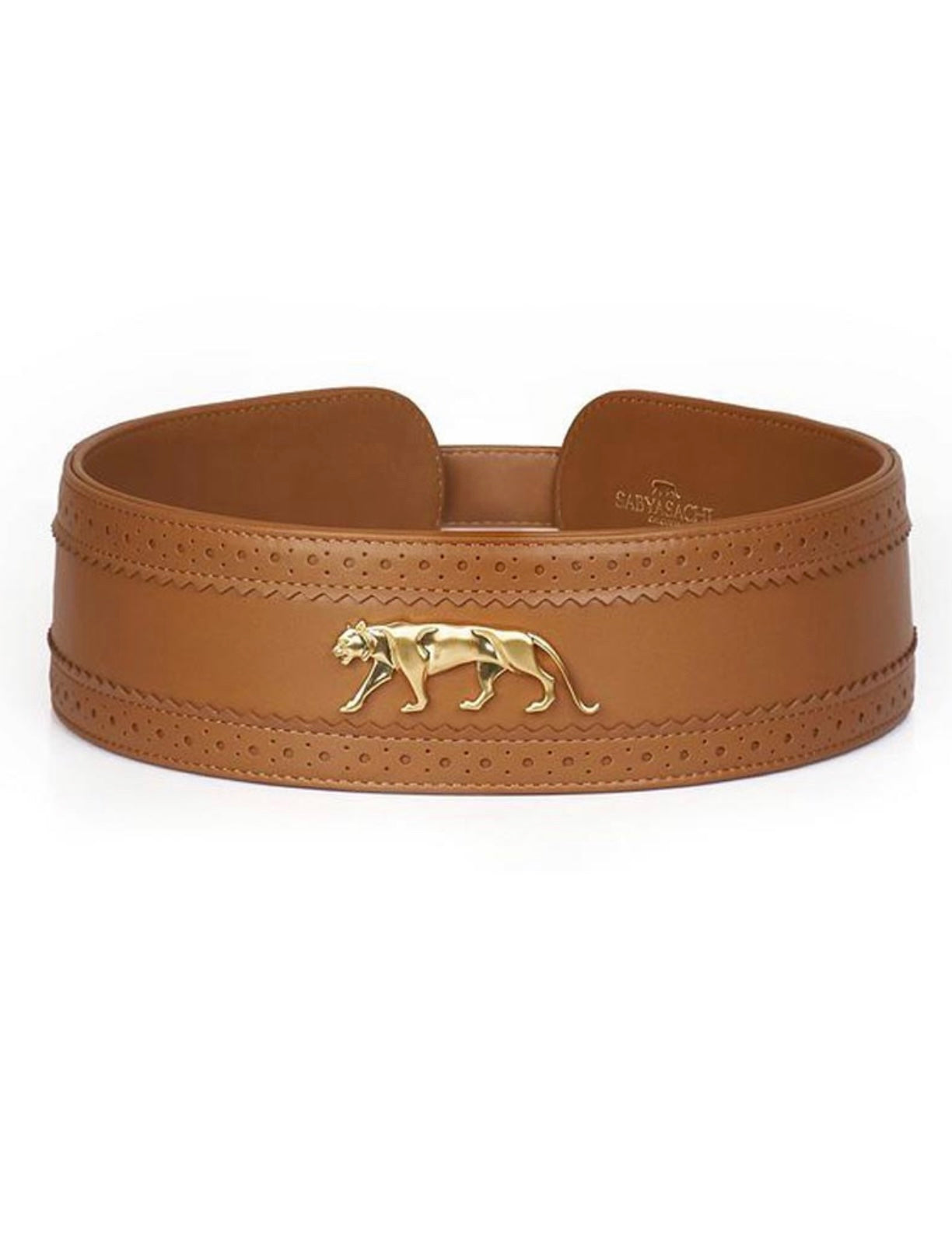 Brown Wide Bengal Tiger Sabyasachi Leather Belt