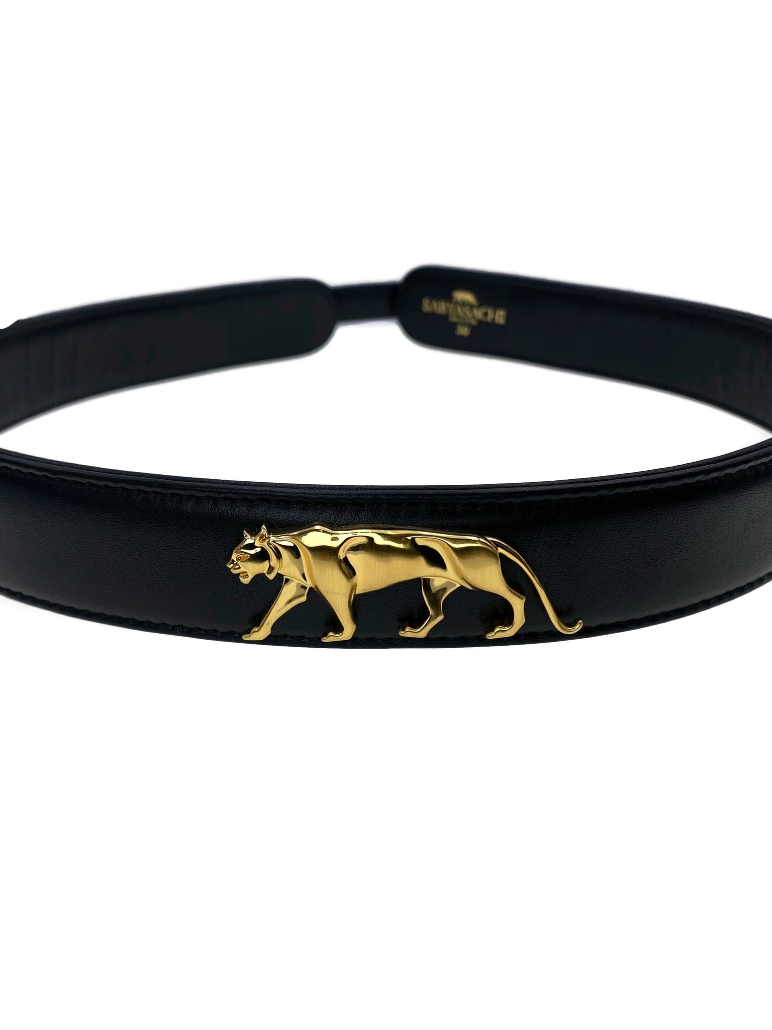 Royal Bengal Tiger Black Sabyasachi Leather Belt close up view