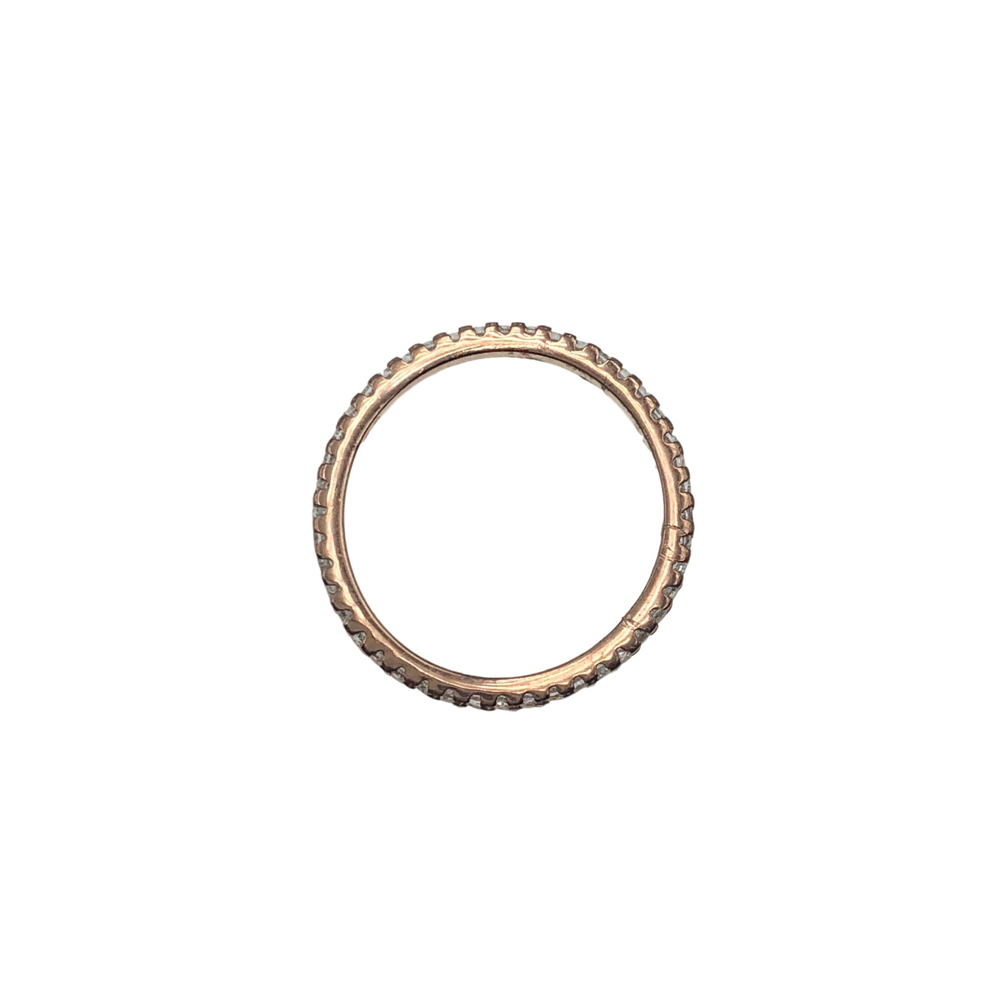 Dainty eternity band ring rose gold side view 