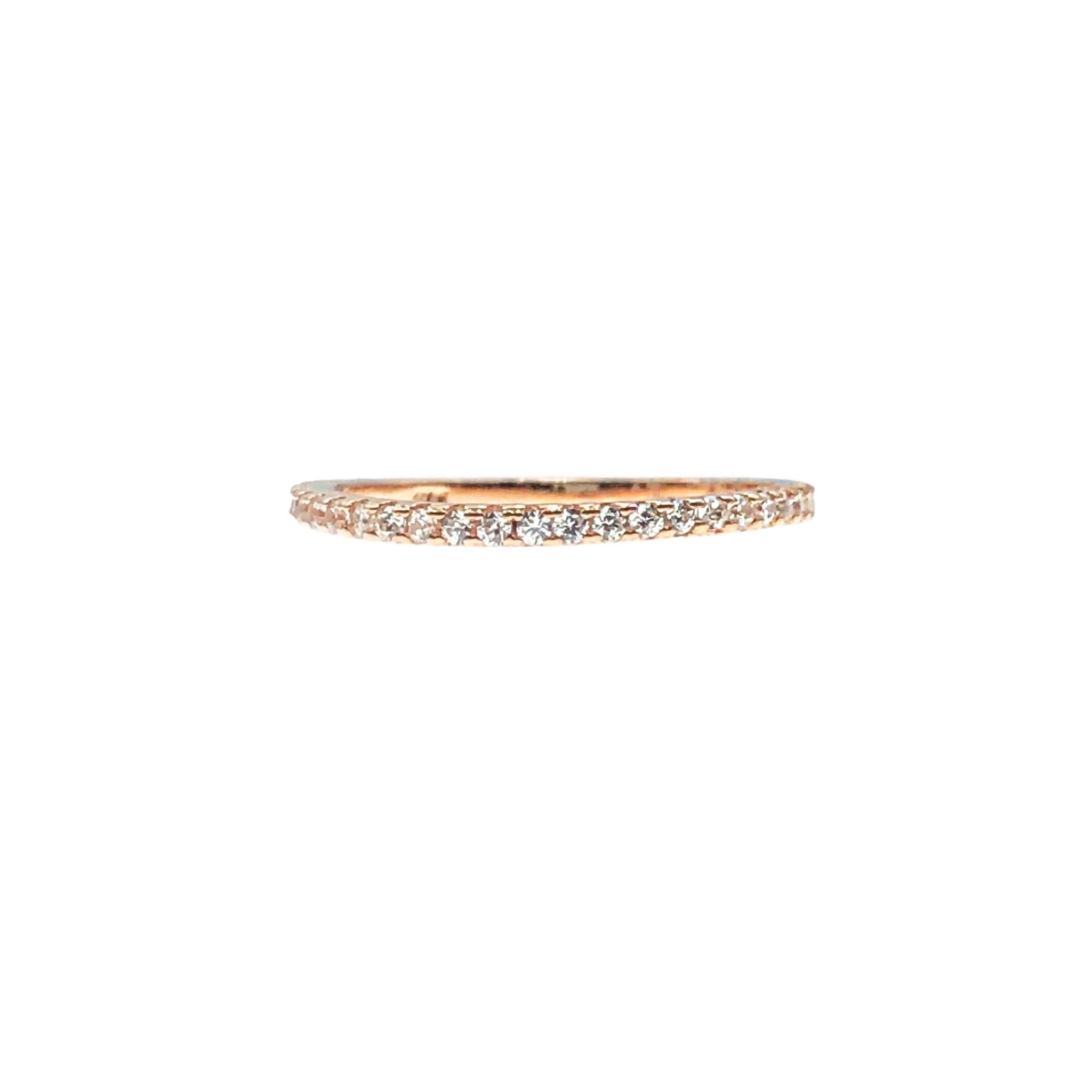 Dainty eternity band ring rose gold front  view